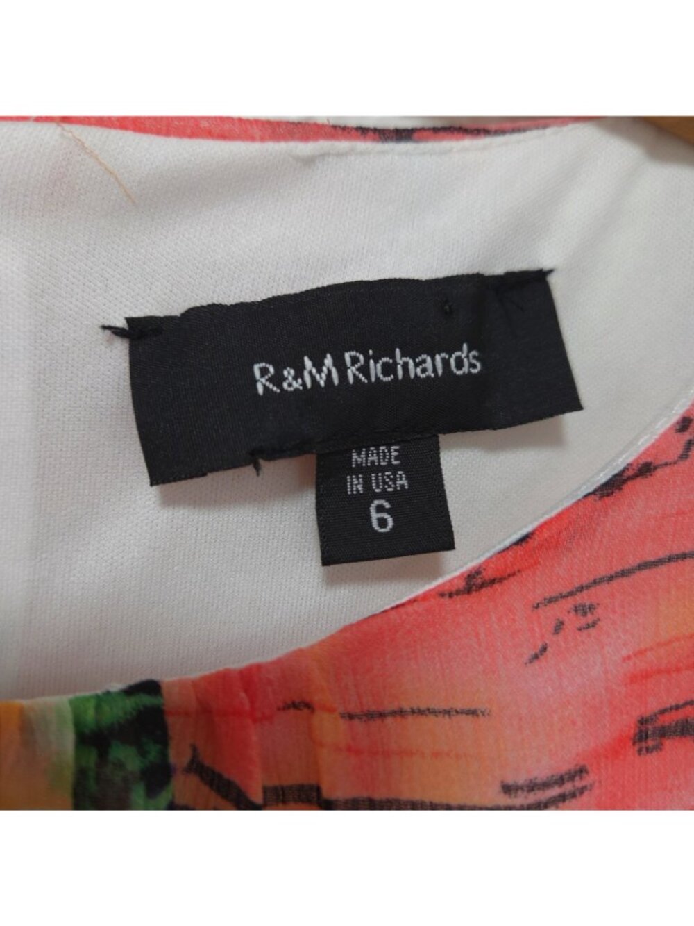 R&M Richards Women Beige Colorful Floral Maxi Elastic Waistband Dress Size 6 - Picture 11 of 15
